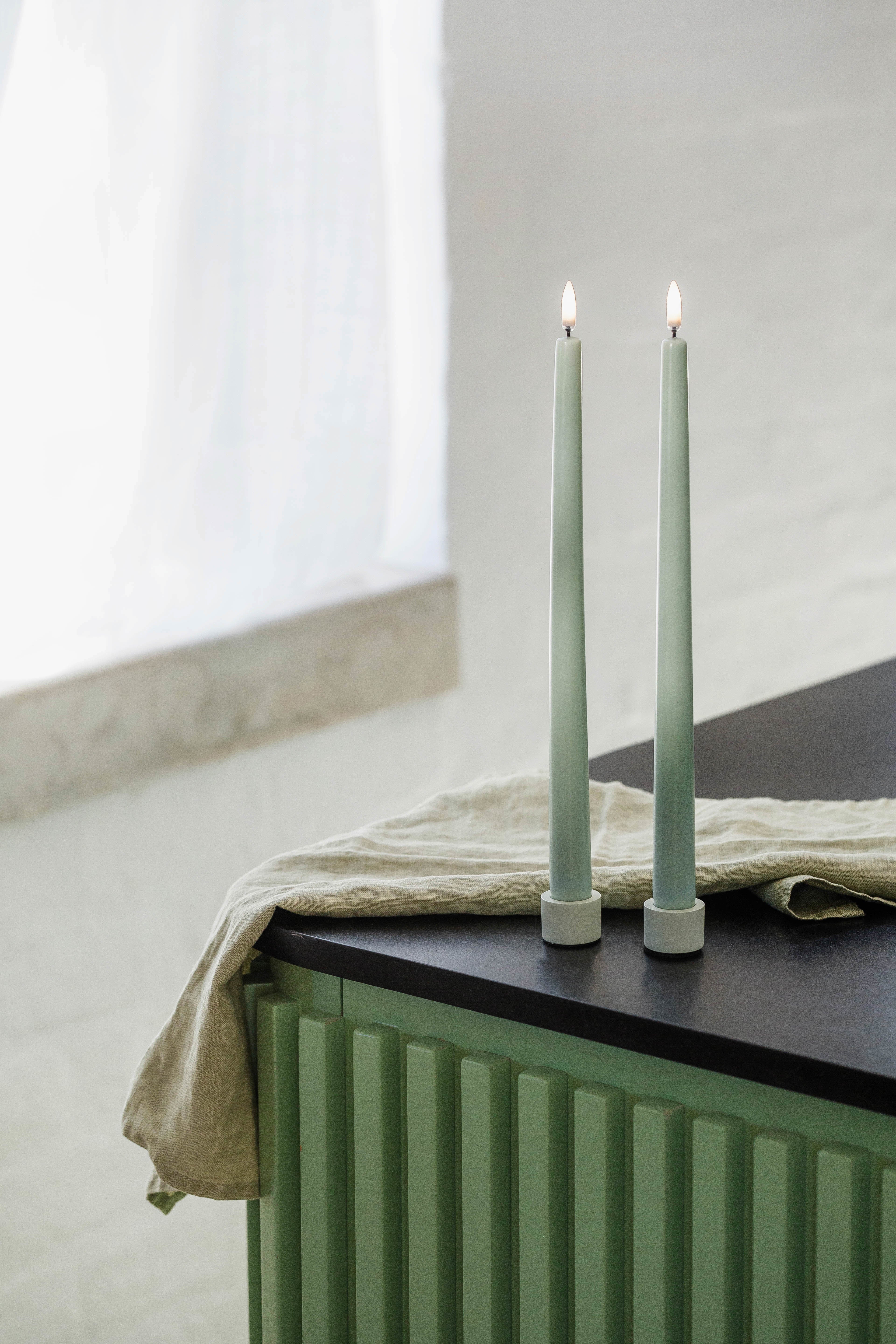 Taper lysestager, Dusty Green - 2 stk.